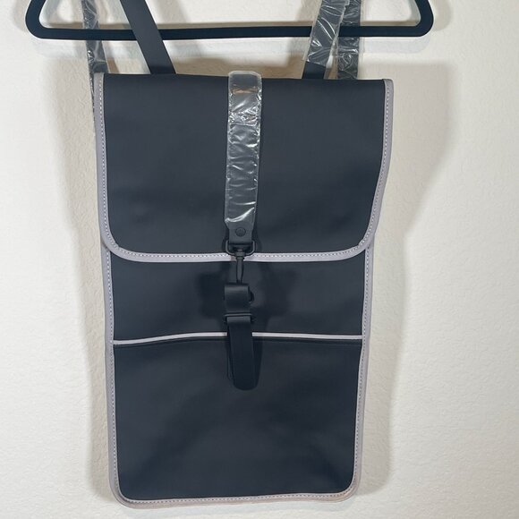 NWT Rains Backpack Waterproof Black Reflective - Picture 6 of 15